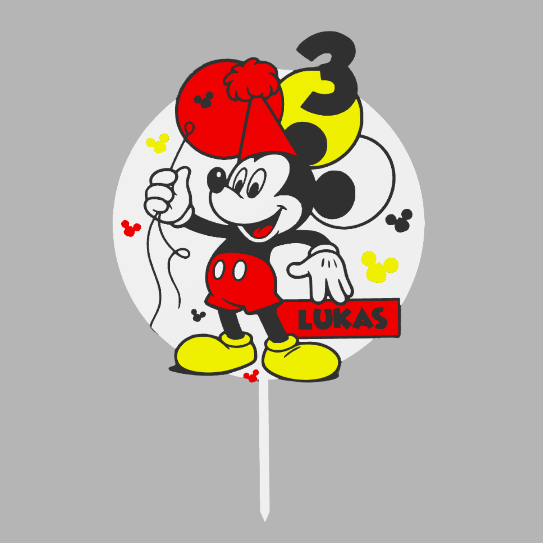Mickey Mouse + ime i broj topper