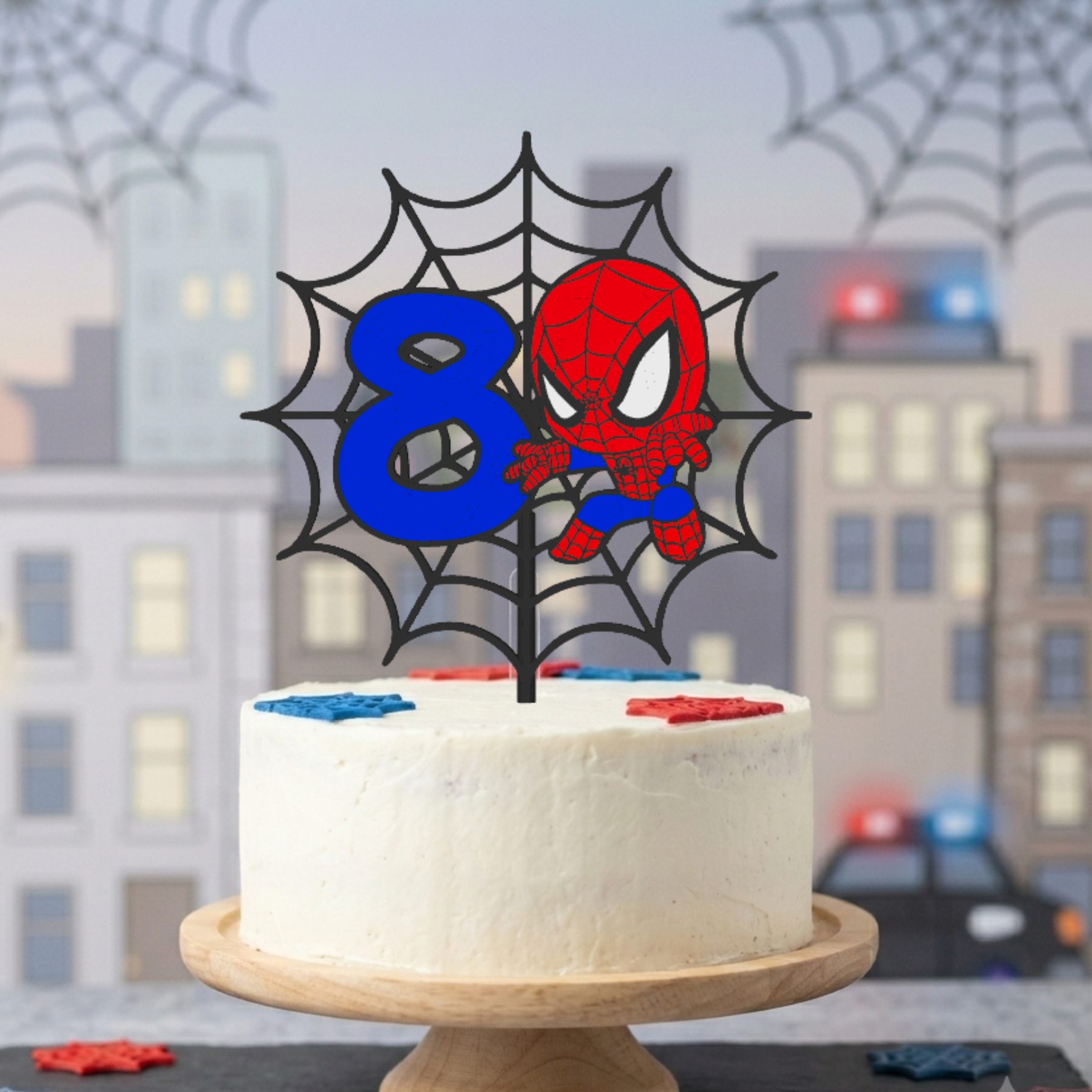 Spiderman mreža + broj topper